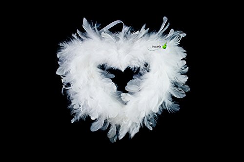 Cœur décoratif en plumes blanc en forme de cœur en plumes Décoration de décoration de...