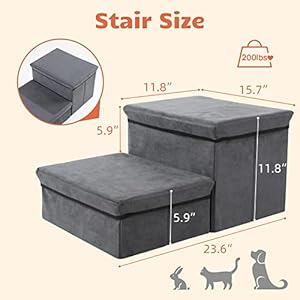   Foldable-Dog-StairsSteps-2-Tier-Pet-Steps-Storage-and-Adjustable-Steps-for-Small-Medium-Dogs-Pet-Steps-Storage-Stepper-for-High-Beds-Sofa-Pet-Dog-Cat