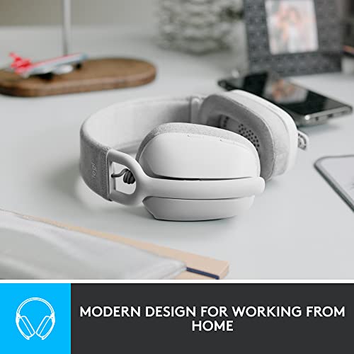 Logitech Zone Vibe 100 Lightweight Wireless Over Ear Headphones With Noise Canceling Microphone, Advanced Multipoint Bluetooth Headset, Works With Teams, Google Meet, Zoom, Mac/Pc - Off White #TOP1