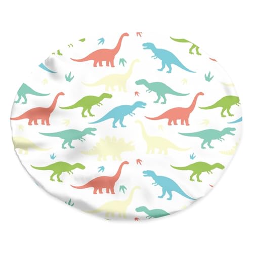 Image of Kids Hair Cover, Children Satin Bonnet, Boys Girls Satin Sleep Cap, Adjustable Elastic Band Beanie Hat for Night Sleeping Easy Clean Headwear for Toddler Baby Dinosaur