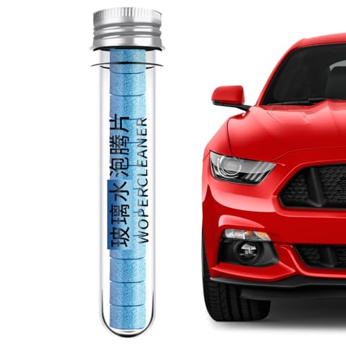 Pastillas limpiaparabrisas, 12 tabletas de líquido de limpiaparabrisas sólido efervescente, limpiador de vidrio automotriz, elimina las manchas de vidrio, visión clara del coche