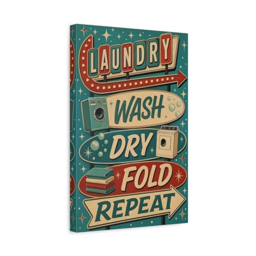 Toile vintage laundry affiche rétro pour une ambiance maison de famille