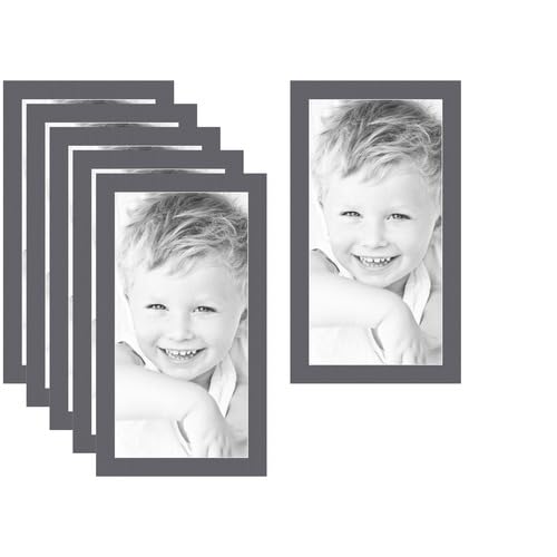 12x24 Granite/Mountain Grey Custom Mat for Picture Frame with 8x20 Opening Size (Mat Only, Frame NOT Included) - 6 Pack