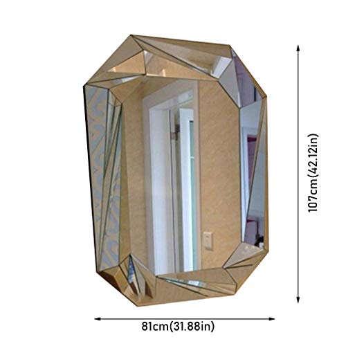 Makeup Mirror Three-Dimensional Wall Hanging Mirror Porch Decorative Mirror European Bathroom Fashion Makeup Mirror Wall-Mounted Vanity Mirrors (Size : 81 * 107Cm) #TOP2