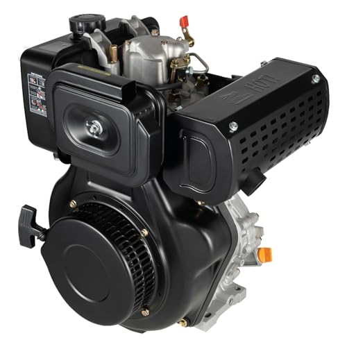 Diesel Engine, 4 Stroke 10HP 418CC Engine Air Cooling Recoil Hand Start 3600RPM Multi-Use Engine