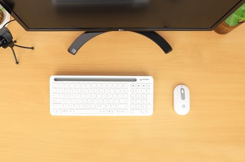 Image of MANHATTAN Wireless Keyboard and Mouse Set - Bluetooth & 2.4 GHz for Multi-Device Switching - Wireless Keyboard Mouse, Cordless Keyboard and Mouse Combo, Computer Keyboard with Mouse - 180580