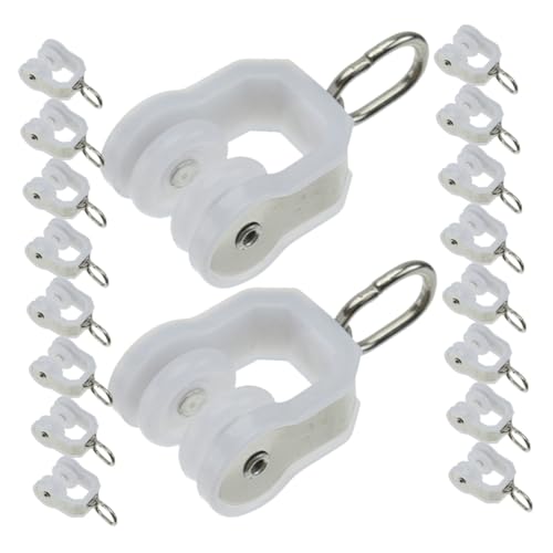 VILLCASE 40 pezzi Pulegge per Binari Tende da Soffitto Rotelle Doppie in Plastica per Tende Pesanti Scorrimento Silenzioso e Facile Installazione per Casa e Ufficio
