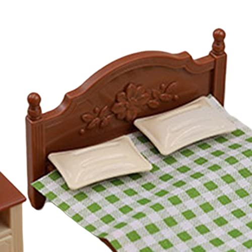 Mini Room Furniture Set - 1:12 Scale Miniature Dollhouse Bedroom Furniture Set Miniature Dollhouse Furniture 1:12 Scale Miniature Room Set For 1/12 Doll House Decor Brown #TOP6