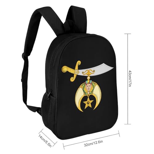 Shriners International Emblem Classic 17 Inch Backpack Travel Daypack Casual Shoulder Bag with Adjustable Strap for Men Women2