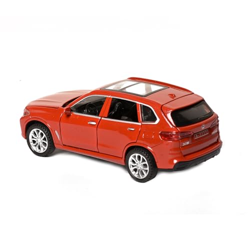 Image of Braintastic Model Diecast Car Toy Vehicle Pull Back Friction with Openable Doors Light & Music Toys for Kids Age 3+ Years (AK Metal Series BMW Red)