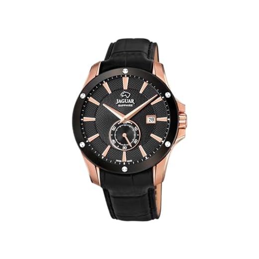 JAGUAR Reloj Modelo J882/1 de la colección ACAMAR, Caja de 44 mm Correa de Piel Negro para Caballero