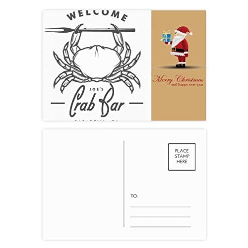 Cartes postales crabe organisme marin Père Noël : lot de 20 cadeaux parfaits pour passionnés d'océan