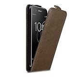 Cadorabo Hülle kompatibel mit Sony Xperia XA1 Plus Flip Design aus Premium Kunst Leder Flip Klappbare Stoßfeste Magnetische Cover Hülle für Sony Xperia XA1 Plus Tasche in Braun