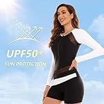 NESY Womens Rash Guard Swimsuit Boyleg Long Sleeve One Piece Bathing Suit UPF 50 Zipper Surfing Wetsuit Athletic Swimwear - Image 2