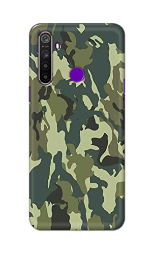 Image of Printed Hard Back Cover Case for Realme 5 | Realme 5s | Realme 5i | Realme Narzo 10 Back Cover (Green Army Camouflage) -1803