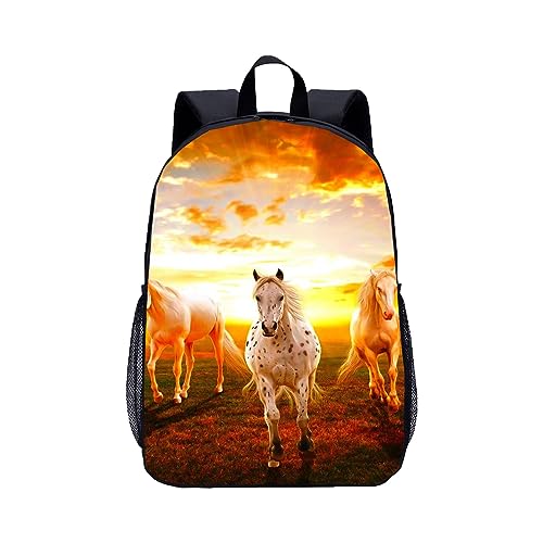 ENEN Sacs à Dos pour Enfant, Cheval Cartable pour Garçons et Filles Ados Mignon Réglable Sac à Livres Cadeau Rentrée Scolaire Cadeau Rentrée Scolaire...