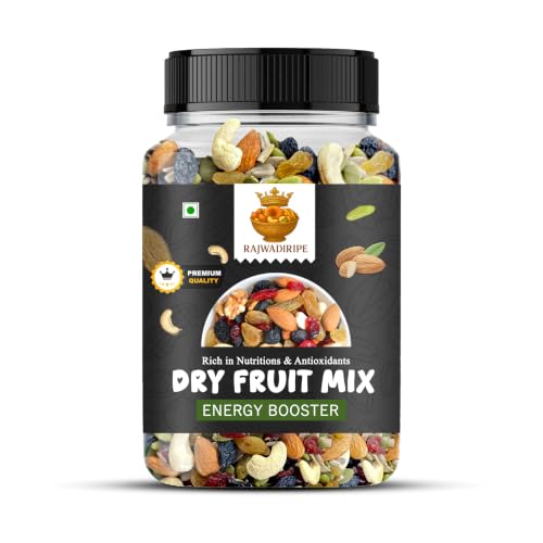 Rajwadiripe Dry Fruit Mix Energy Booster, Premium Mixed Nuts with Almonds, Cashews, Raisins, Seeds, Rich in Antioxidants (1KG)
