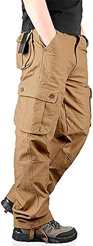 TAIPOVE Men's Military Cargo Pants Loose Fit Wild Camo Hunting Combat Trousers Daily Basic Work Pants