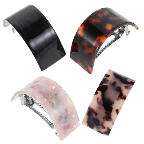 TINEASUR 4 Piezas Clips para Cabello Forma Estampado de Sujeción para Coletas y Recogidos Accesorios para Cabello Mediano y Diseño con Cierre de para Diario y Ocasiones Especiales