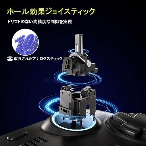 undefined QRD Spark N5 PS5用コントローラ、PS4 Pro Slim PS3 Steam Deck PC スマホに対応、3.5 mmオーディオポート+スピーカー+マイク、マクロ、連射、振動、モーションセンサー、マップ可能機能、ホールエフェクトジョイスティック の商品画像 4