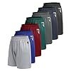 Paquete de 7 pantalones cortos deportivos para hombre, para gimnasio, baloncesto, correr, entrenamiento, secado rápido, pantalones cortos negros con bolsillos para un rendimiento casual