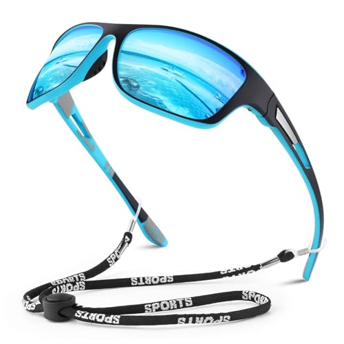 Image of WEAROYO Polarized Sports Sunglasses for Men Women,Fishing Driving Rectangular Goggles UV400 Protection