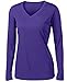 Ladies Long Sleeve Moisture Wicking Athletic Shirts Sizes XS-4XL PURPLE-M