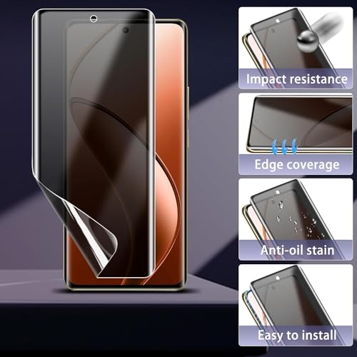Image of ZARALA Privacy Screen Protector Compatible with Realme 12 Pro /Realme 12 Pro+ /Realme 11 Pro /11 Pro+ 5G, [Pack of 2] TPU Anti-Spy Screen Protector Tempered Glass Film Bubble-Free [Positioning Aid] for