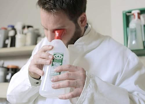 ​BARIKOS KS Augenspülflasche – Erste Hilfe Augendusche 620 ml für Säuren, Basen & Fremdkörper – Ph-neutral, ergonomisch, DIN EN 15154-4 zertifiziert​