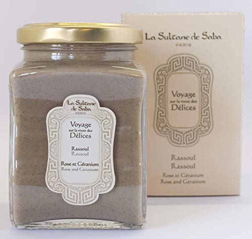 La Sultane De Saba Rassoul Mineral Clay Mask Face Body and Hair with Rose and Geranium by La Sultane De Saba