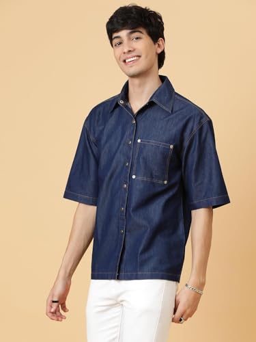 Image of KOTTY Men's Textured Casual Shirt - Long Sleeve||Button-Down Collar||Classic Fit