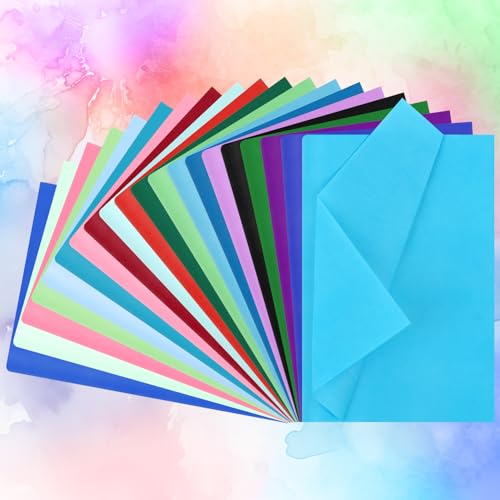 CCINEE 144 Sheets Bleeding Tissue Paper 5.8 x 8.3 Inch Watercolor Bleeding Paper for Arts Craft Classroom DIY Project Scrapbooking Party Supply 20 Assorted Colors