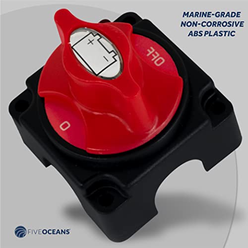 Five Oceans Marine Selector Boat Battery Switch With Knob, 250 Amp Continuous 350 Amp Intermittent (On-Off (1Pack)) #TOP4