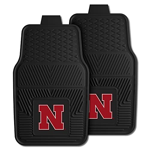 Fanmats Ncaa Nebraska Cornhuskers Sports Team Logo 2-Piece Vinyl Car Mat - 17"X27" #TOP8