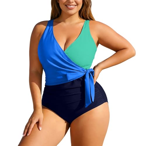 Tankini grande taille culotte haute avec soutien-gorge à armatures