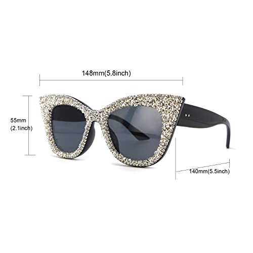 Melrose Fashion Polarized Reader Rhinestones Sunglasses Women Crystal Sunglasses Bling Diamond Eyeglasses Shades UV4002