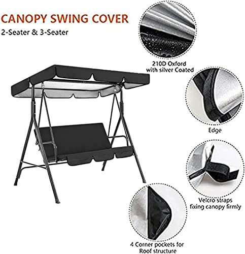 Swing Canopy Seat Set For Replacement, 60 * 20 * 4In Seat Porch Swing Canopy Replacement Patio Swing Cover (Color : Navy Blue, Size : 65 * 45 * 6In) #TOP3
