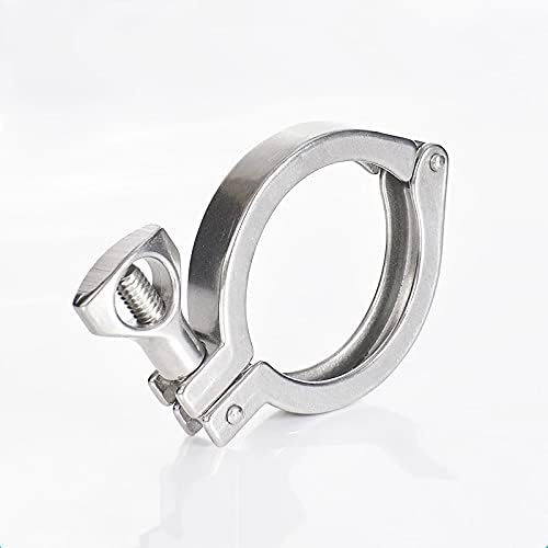 Miniatura 4 de Beduan Abrazadera sanitaria de 2 pulgadas, 304 de acero inoxidable de un solo pasador resistente tri abrazadera trébol con tuerca de ala para virola