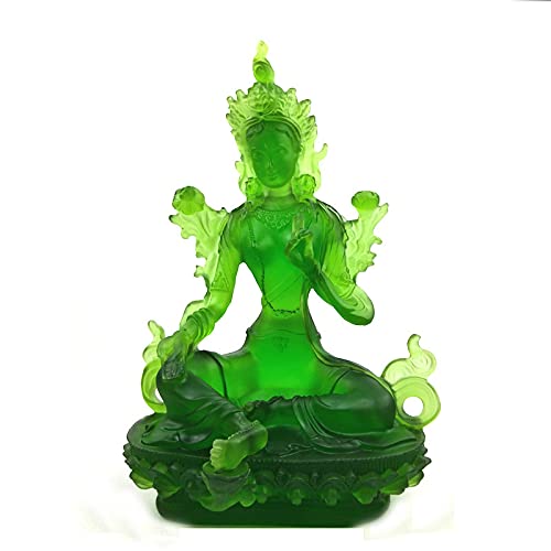 ZSQZJJ Estatua de Buda de Tara Verde, Figuras de Escultura, Adornos budistas, decoración de Feng Shui para el hogar Cover
