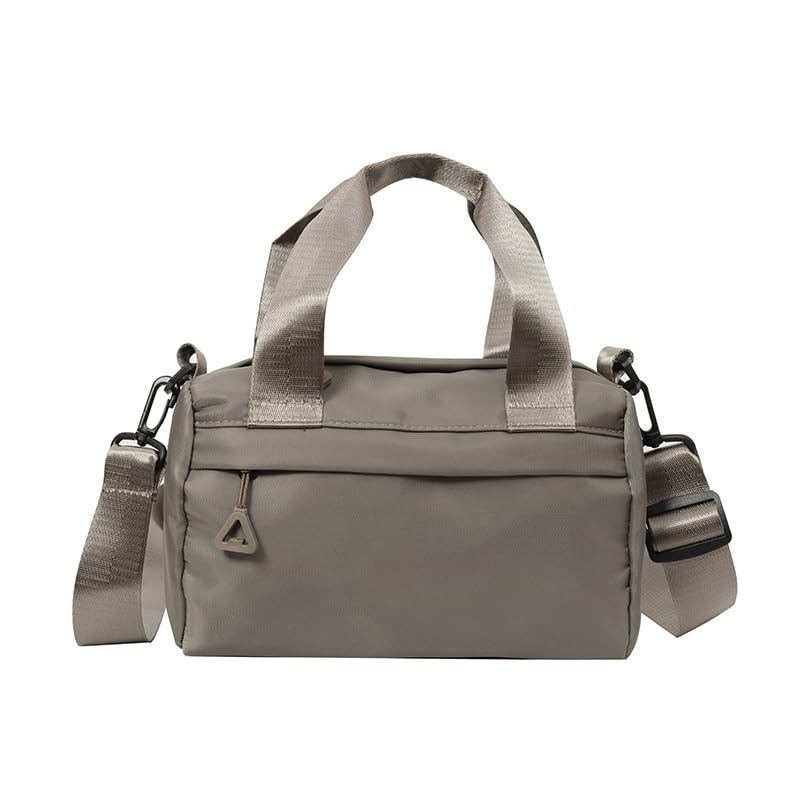 Mini bolsa de ginástica mensageiro de nylon multiuso fitness ombro elegante viagem com alça ajustável, Cinza, Medium