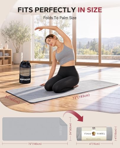 HAPBEAR 24 x 72 Non-Slip Hot Yoga Towel - 9.99 w/ Code + 50% Off Code FOU74RC5 - image 5