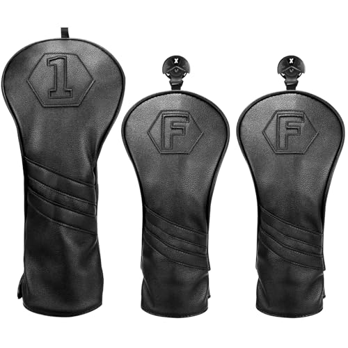 3PCS Golf Head Covers, Driver Headcover*1, Fairway Wood Headcover*2