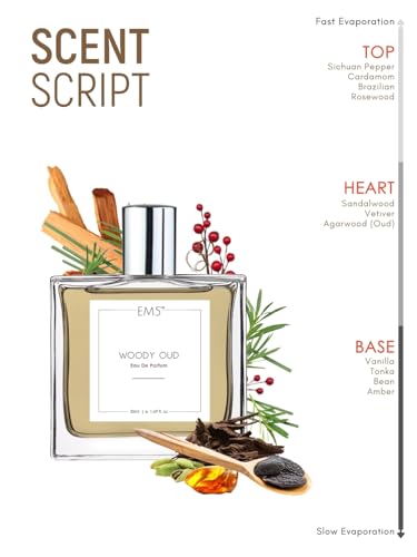 Image of EM5 Woody Oud Unisex EDP Perfume Spray for Men & Women | Woody Oud Spicy Fragrance | Day & Night Spray | Strong and Long Lasting Perfume.