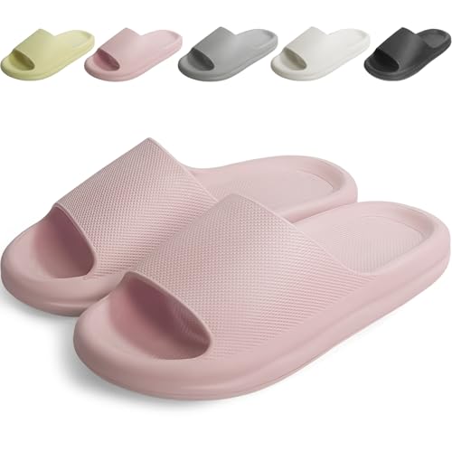 Kattmas Slides for Women & Men - Bathroom Shower Shoes - Non Slip House Slippers - Lightweight Beach Sandals - With Arch Support - Ultra Light Quick Drying
