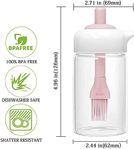 Image of JULEX Oil Dispenser Wide Opening Bottle with Silicone Brush, Non-Drip Spout Leakproof Condiment Container, BBQ Oil Bottle, Liquid Seasoning Bottle for Kitchen Cooking
