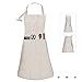 LessMo Grembiule, Grembiule da Cuoco con Laccio Regolabile, qualità Professionale Barbecue Grembiule, 70 x 85cm, Cachi