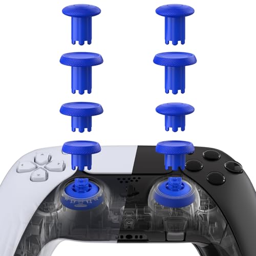 Image of eXtremeRate ThumbsGear V3 Interchangeable Ergonomic Thumbsticks for PS5 Controller, Replacement Analog Thumb Sticks for PS4 Controller - 4 Height Adjustable Convex & Concave Grip Joysticks - Blue
