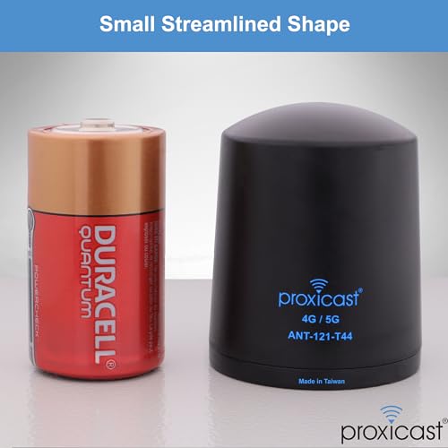 Image of Proxicast 4x4 MIMO 4G /5G Cellular Antenna - Low Profile Vandal Resistant IP67 Omni Through Hole Mount - 2ft Coax - Black - Compatible with Cisco, Cradlepoint, Digi, Peplink, Sierra (ANT-121-T44-B-02)