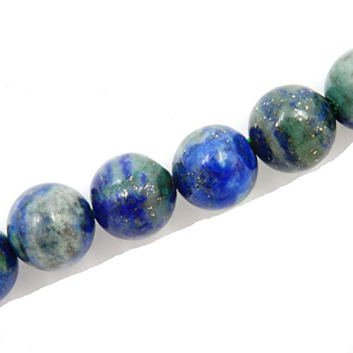 Fukugems Natural Stone Beads for Jewelry Making Sold per Bag 5 Strands Inside (Chrysocolla Treated, 8mm)