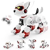 WeFone Robot Dog Toys for Kids Remote Control Interactive Robotic Pet Smart Programmable Puppy Electric Intelligent Robo Perro with Voice Control RC Stunt Music Imitation Animals Toy Girls Boys Gift